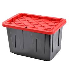 Measures 24.5x 16.75 x 10.5 (base dimensions: Edsal Plastic Heavy Duty Storage Tote Box 23 Gallon Black With Red Snap Lid Stackable 4 Pack Walmart Com Walmart Com