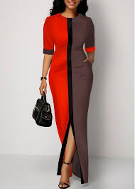 Rotita Com Usd 24 37 Half Sleeve Dresses Shop Casual Dresses Colorblock Dress