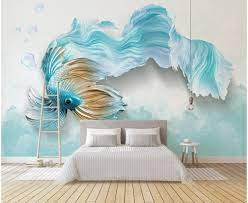Abstract Guppy Fish Wallpaper Mural Wall Murals Bedroom Feature Wall Wallpaper Wallpaper Modern