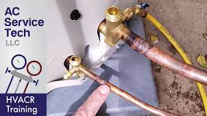 Brazing Hvac Line Set To Service Valves Full Procedure Youtube Refrigeration And Air Conditioning Hvac Hvac Maintenance
