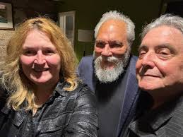 HAPPY BIRTHDAY to Delmark friend Jorma Kaukonen. Julia, Jorma, Elbio at the  City Winery, Chicago 2024.