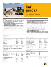 They usually include engine images, displacement, dimensions and weight, essential bolt tightening torques, plus characteristics of. Spec Sheet For Cat 305 5 D Cr Mini Hydraulic Manualzz