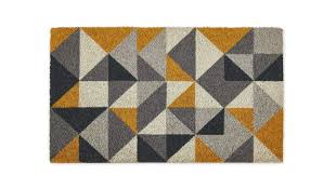 Henrik Coir Doormat 45 X 75cm Grey And Mustard Fussmatte Senfgelb Gelb