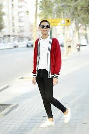 Black And Red Cardigan Men S Red Cardigan White Polo Black Skinny Jeans White Low Top Sneakers Red Cardigan Outfits Jeans Street Style Running Shoes Outfits
