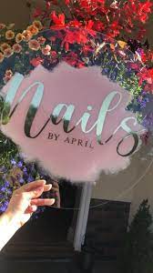Acrylic Business Signs Video Salon Interior Nail Salon Design Nail Salon Decor