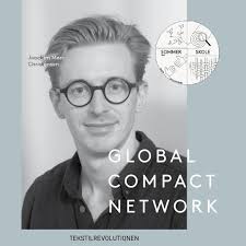 Så byder vi i dag den næstsidste guest speaker, Joachim Marc Christensen,  Network Manager fra @globalcompact velkommen på programmet til årets  Sommerskole for unge tekstilinteresserede....🙌🙌🙌 Joachim arbejder for at  løfte niveauet for
