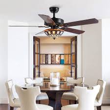 Living rooms and dining rooms. Buy 50 Tiffany Ceiling Fan With Light Remote Siljoy Retro Black Reversible Chandeliers Fan Light Fixture For Indoor Living Dining Room 5 Wood Blades Online In Indonesia B08q3mypfw
