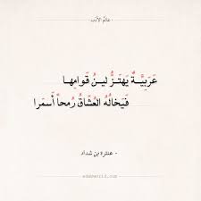 اللون والقبيلة وكل ما حول الشاعر يبعده عن عبلة، وكل الادب والبلاغة واللغة تجعله يلامس . Ø´Ø¹Ø± Ø¹Ù†ØªØ±Ø© Ø¨Ù† Ø´Ø¯Ø§Ø¯ Ø¹Ø±Ø¨ÙŠØ© ÙŠÙ‡ØªØ² Ù„ÙŠÙ† Ù‚ÙˆØ§Ù…Ù‡Ø§ Ø¹Ø§Ù„Ù… Ø§Ù„Ø£Ø¯Ø¨ Wonder Quotes Really Good Quotes Words Quotes