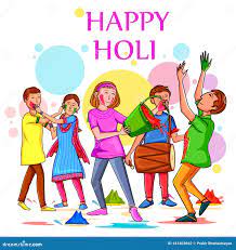 Indian People Celebrating Color Festival of India Holi Stock Vector -  Illustration of dhulandi, asian: 141303662