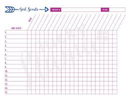 Troop Meeting Attendance And Dues Tracker Etsy Girl Scout Daisy Activities Girl Scout Troop Leader Girl Scouts
