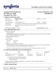 • elimination of hazard • substitution of less hazardous materials • engineering controls (fume hoods, biosafety cabinets, blast shields,snorkels) administrative controls • written procedure. Material Safety Data Sheet Syngenta Crop Syngenta Pdf4pro