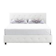 Dhp dakota king upholstered bed with storage drawers in black faux leather (224297071326). Dhp Dakota Upholstered Faux Leather Full Bed In White 4027139