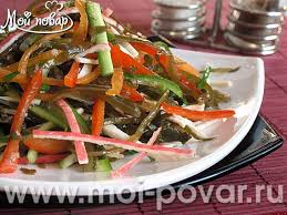 салат с морской капустой и крабовыми палочками и горошком Salat Iz Morskoj Kapusty S Krabovymi Palochkami Kulinarnyj Recept