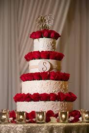Gold Burgundy And Pink Inspired Wedding Wedding Cake Red Red Rose Wedding Cake Wedding Cake Roses