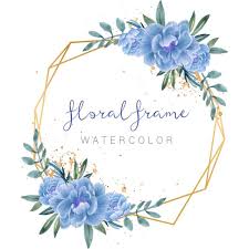Elegant Gold Frame Watercolor Blue Flowers Illustration Creative Wedding Leaf Png And Vector With Transparent Background For Free Download In 2020 Flower Illustration Watercolor Flower Vector Blue Flower Wreath