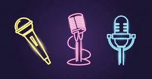 Free Vector Different Microphone Styles Neon Colored Path Wallpaper Iphone Neon Cute Black Wallpaper Neon Logo