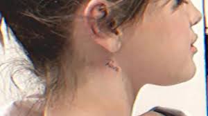 Gomez did her first tattoo in 2012 on her right wrist. Selena Gomez Shows Off New Neck Tattoo Dedicated To An Emotional