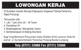 Check spelling or type a new query. Lowongan Kerja Koperasi Pekerja Pertamina Depot Panjang