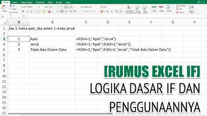 Rumus Excel If Logika Dasar If Dan Contoh Penggunaannya Youtube