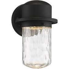 Possini Euro Design Modern Outdoor Wall Light Fixture Led Textured Black 9 1 4 Clear Hammered Glass For House Porch Patio Deck Target