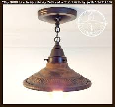 Rustic Industrial Flush Mount Ceiling Light The Lamp Goods