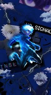 Killua has spiky silver hair very pale skin and blue eyes. Killua Zoldyck Blue Electric Electrical Electricity Hunterxhunter Hxh Hd Mobile Wallpaper Peakpx