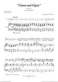 Pachelbel Canon In D Sheet Music For Cello And Piano Pdf