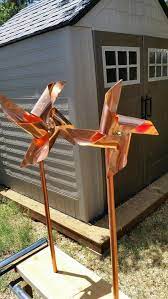 items similar to solid copper pinwheel wind spinners on etsy deco jardin decoration jardin decorations de jardin en metal