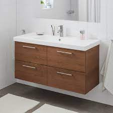 Couples constantly bicker over bathroom space. Godmorgon Odensvik Bathroom Vanity Brown Stained Ash Effect Dalskar Faucet Ikea