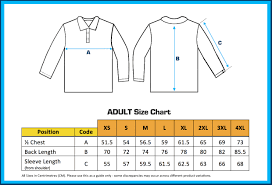Polo Shirts Sizes Chart Rldm