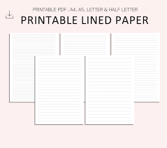 printable lined page lined sheets printable lined notes etsy