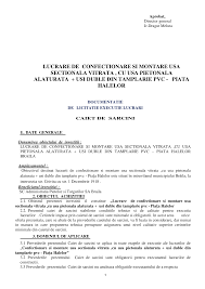 Programul calitatii propus pentru executia lucrarii. 2