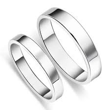 Sterling Silver Plain Pure Matching Couples Wedding Rings Promise Rings Silver Wedding Bands Wedding Ring Bands Couple Wedding Rings