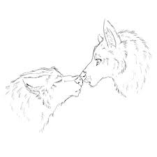 Want to discover art related to wolfcouplelineart? Wolf Kiss Lineart By Jinx135 On Deviantart