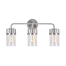 Bathroom light fixtures bathroom vanity lighting vanity light bar bath light lowes home improvements home lighting allen roth master bath master bedroom. Allen Roth 3 Light Nickel Industrial Vanity Light In The Vanity Lights Department At Lowes Com