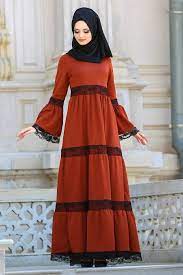 Neva Style Dantel Detayli Kiremit Tesettur Elbise 41760krmt Tesetturisland Com Elbise Modelleri Elbise Elbiseler