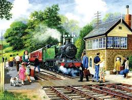 Country Stop 300pc Jigsaw Puzzle Kevin Walsh Mr Puzzle Head Train Train Puzzles Train Art