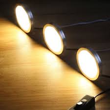 Le Led Under Cabinet Lighting Kit 510lm Puck Lights 3000k Warm White Under Counter Lighting Stick On Lights For Kitchen Closet Lights Set Of 3 In 2020 Led Puck Lights Led