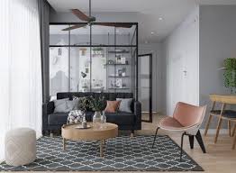 The bedrooms are all situated on the opposite sides with their own bathrooms. Black Framed Glass Wall Bedrooms And Open Plan Living Interior Design Apartment Interior Scandinavian Interior Design