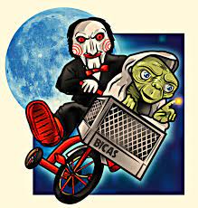 Saw E T Ilustracion Bicicleta Luna Moon Ilustration Juego Del Miedo Dibujo Graphic Art Prints Art