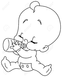 Bad baby with tantrum and crying for lollipops little babies. Outlined Baby Drinking Bottle Vector Line Art Illustration Coloring Royalty Free Cliparts Vectors And Stock Illustration Image 104634552