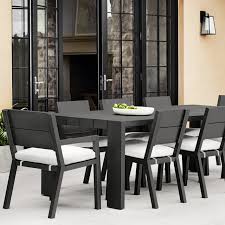 Crafted for sturdiness and lasting beauty, our chatham metal collection is a perfect choice for outdoor lounging and entertaining. Patio Seating Icey Modern Outdoor Aluminum Dining Bench Dark Gray Benches