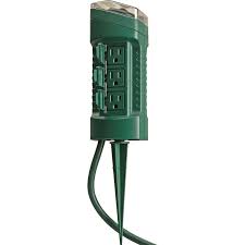 But you shouldn't install a cfl light bulb. Woods 13547 6 Outlet Outdoor Power Stake W Mechanical Timer String Light Power Cords