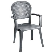 Grosfillex 46105002 Us105002 Seville Charcoal Highback Stacking Resin Armchair Outdoor Dining Chairs Resin Furniture Luxury Patio Furniture
