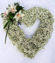 Check spelling or type a new query. Beautiful Open Funeral Heart Arrangement With White Baby S Breath And Other Flowers 2 Sizes I Husi Bloma Flower Delivery Shop Iceland