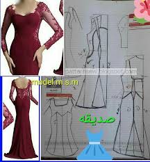 باترون خياطة باترون قنادر الدار باترون قنادر عراس وباترون ملابس تقليدية Mermaid Dress Pattern Girls Dress Sewing Patterns Gown Sewing Pattern