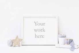 Horizontal Frame Mock Up White French Grey Christmas Theme Etsy In 2020 Frame Mockup Free Frame Grey Christmas