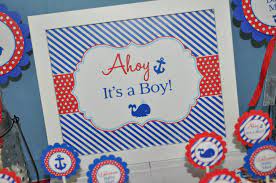 Nautical Its A Boy Print 8x10 Sign Boys Baby Shower Decorations Nautical Baby Shower Ahoy Its A Boy Whales And Anchors So Sweet Party Shop