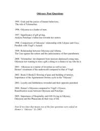 The Odyssey Summary Of Each Book Or Chapter
