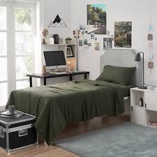 Dark Sky Reserve® - Bamboo Linen Twin XL Sheet Set - Portugal Made - Hero  Green